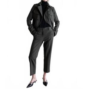 NEW PSOPHIA tailored straight pants in olive/kaki
